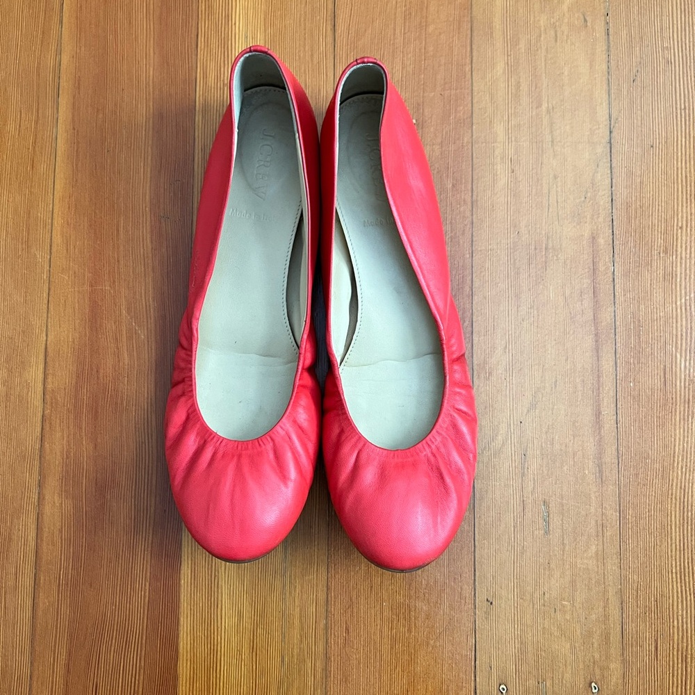 J.Crew Cece Ballet Flats in Poppy Red, size 9.5